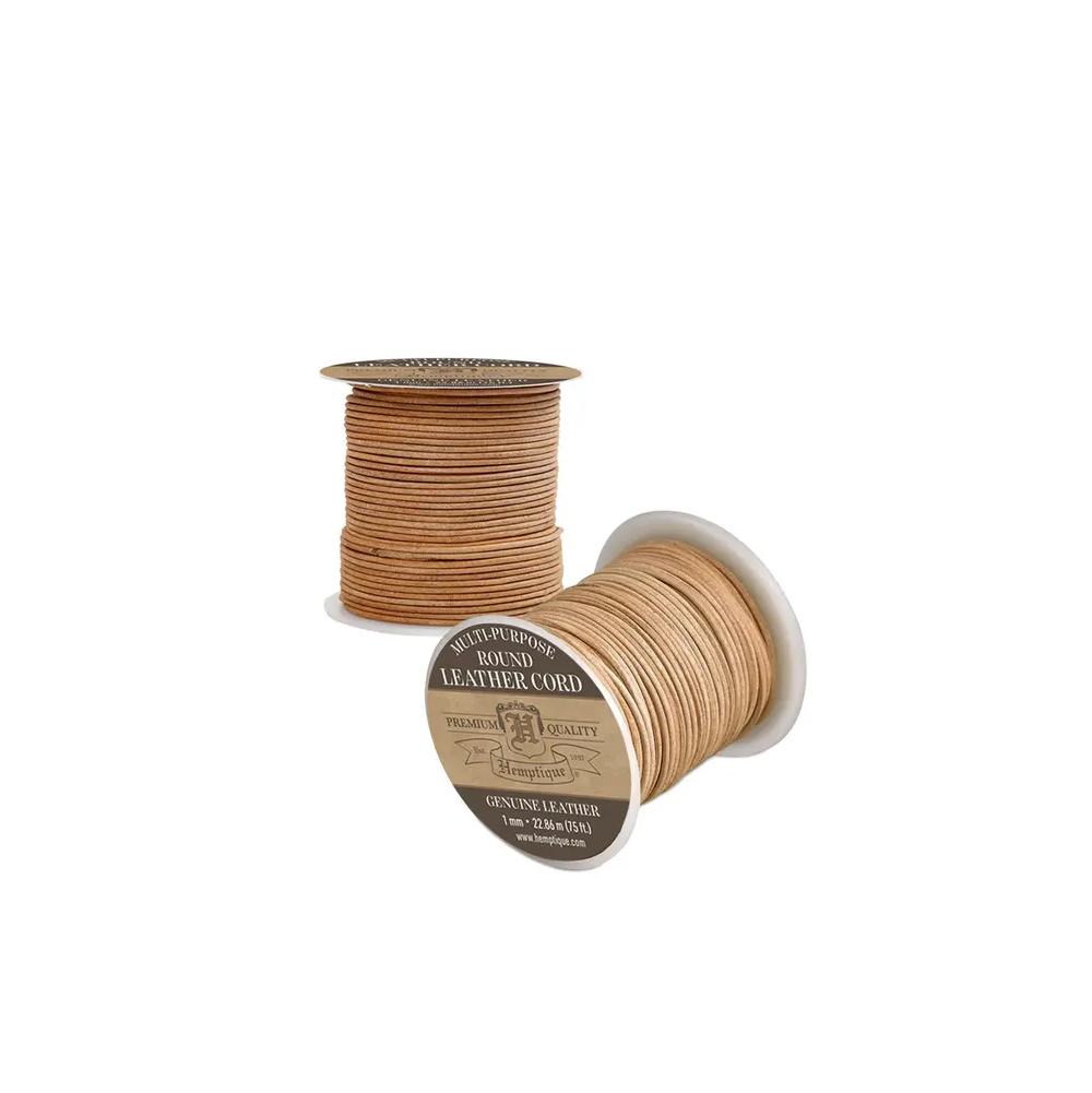 Brown, Twine/Thread/Cord, Art & School, Hemptique, Round, Leather Cord, 1mm, Natural, 957014